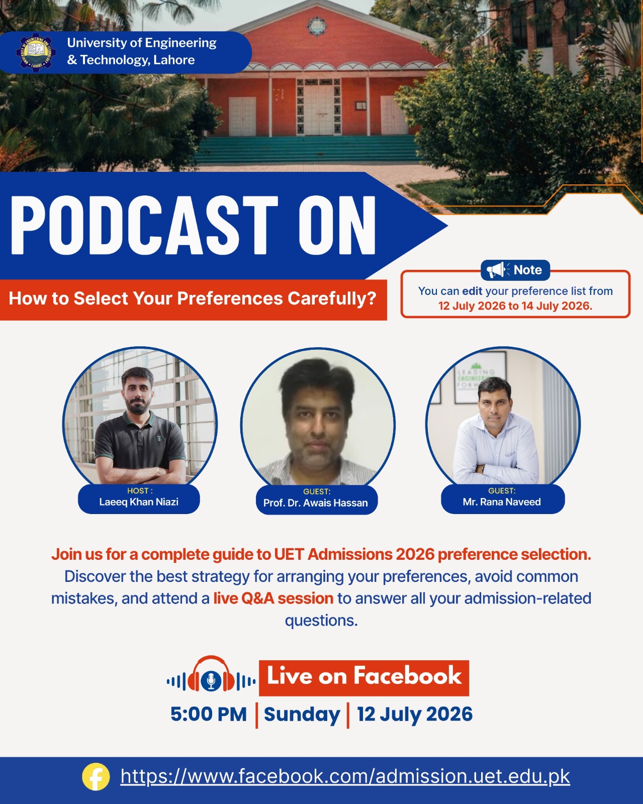 🎙️ UET Admissions 2026 Podcast: Smart Preference Selection Strategies