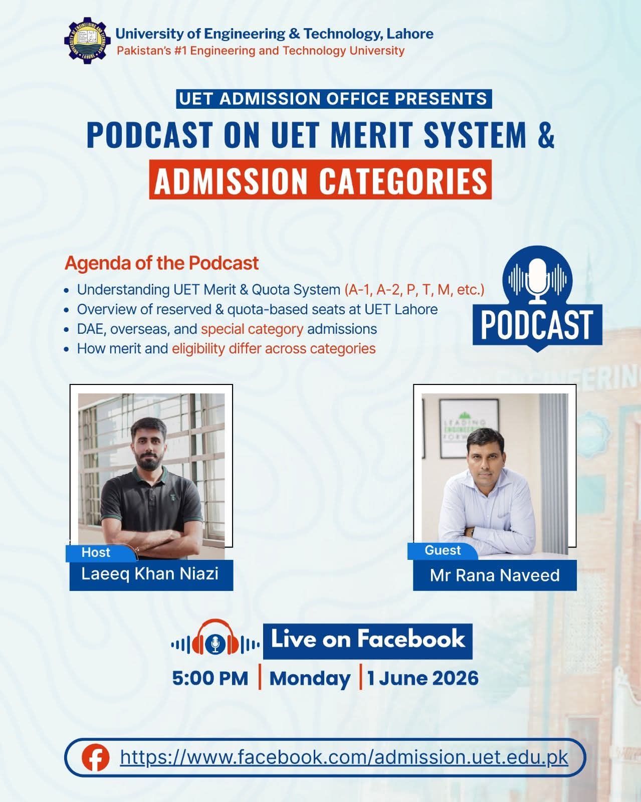 Podcast on Undergraduate Admission Seats