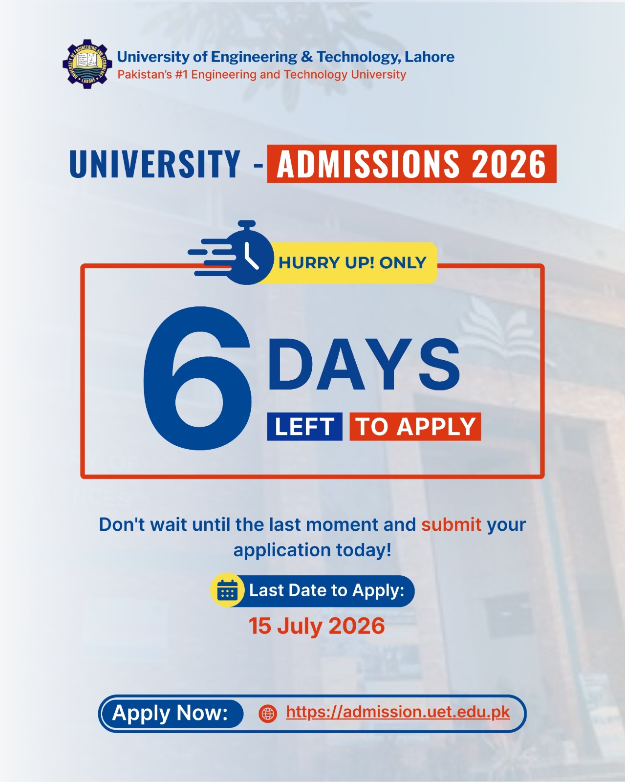 ⏳ The Countdown Has Begun – Only 6 Days Left to Apply! ⭐
